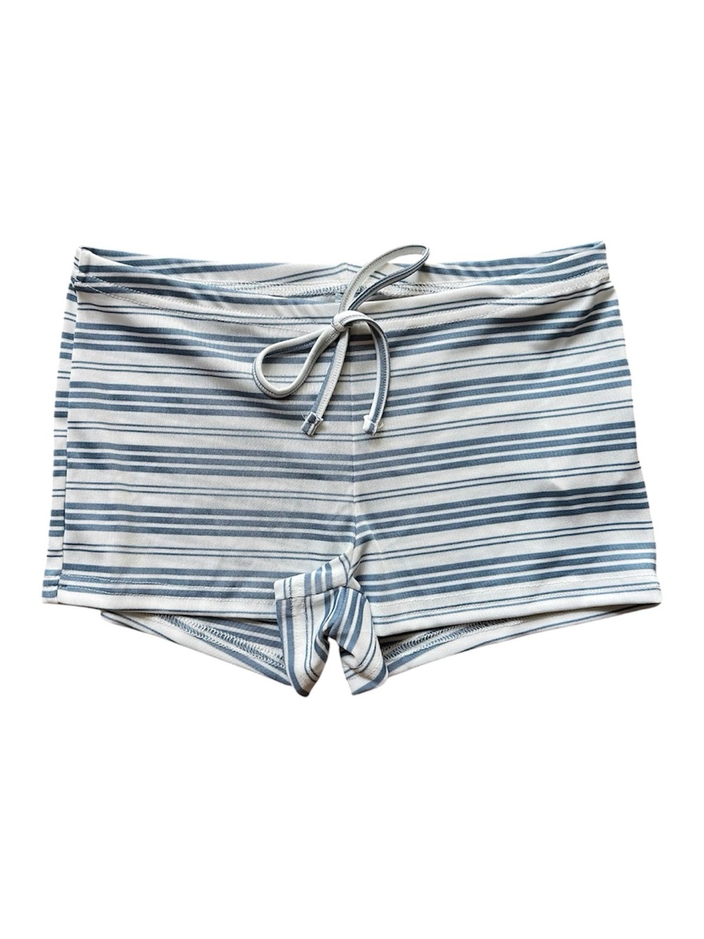 Y2K Blue White Striped Micro Shorts M